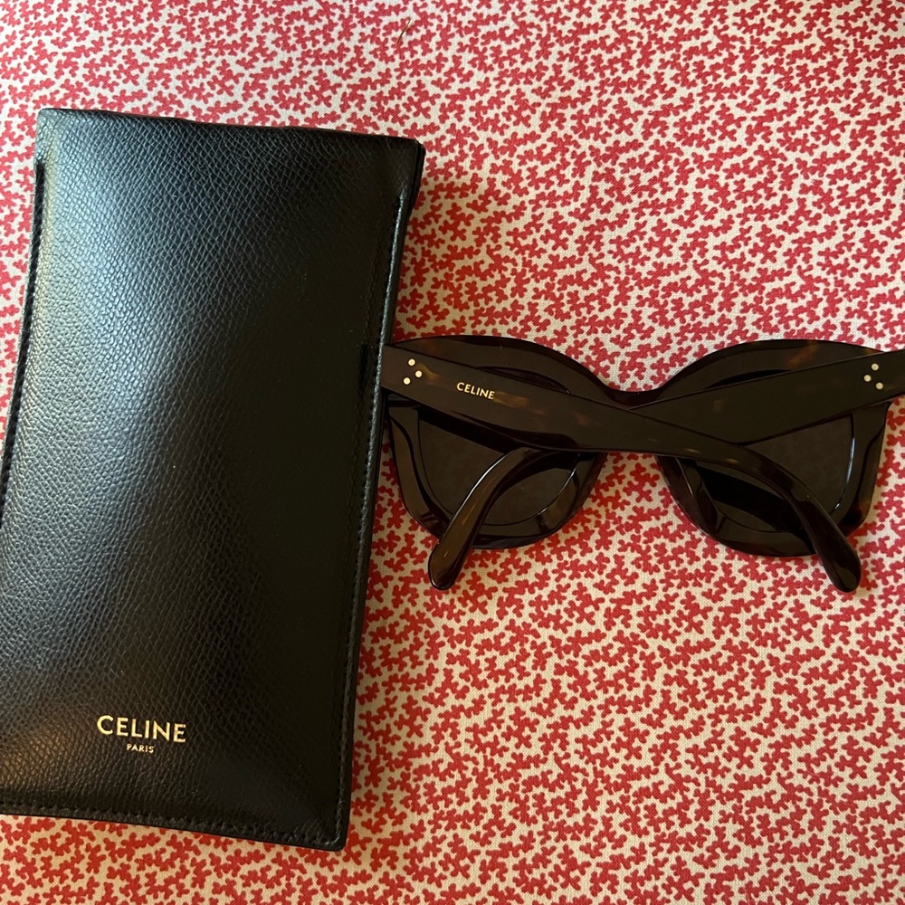 Celine butterfly Tortoise Shell Sunglasses with Black Case